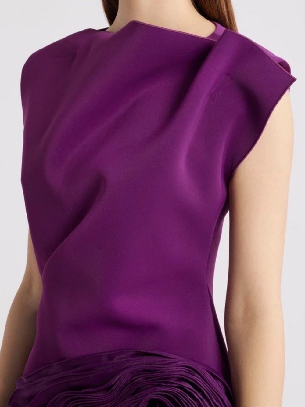 ACLER Wigbeth Pleated Organza Overlay Dress Deep Ruby Purple size - 4 - Picture 3 of 7